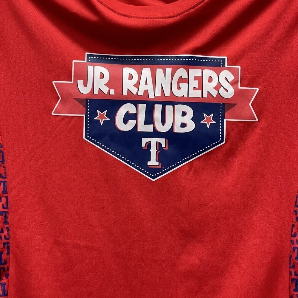 TEXAS Jr RANGERS Club Boys Sport JERSEY Shirt Youth XL MLB Baseball Athletic - Picture 6 of 6